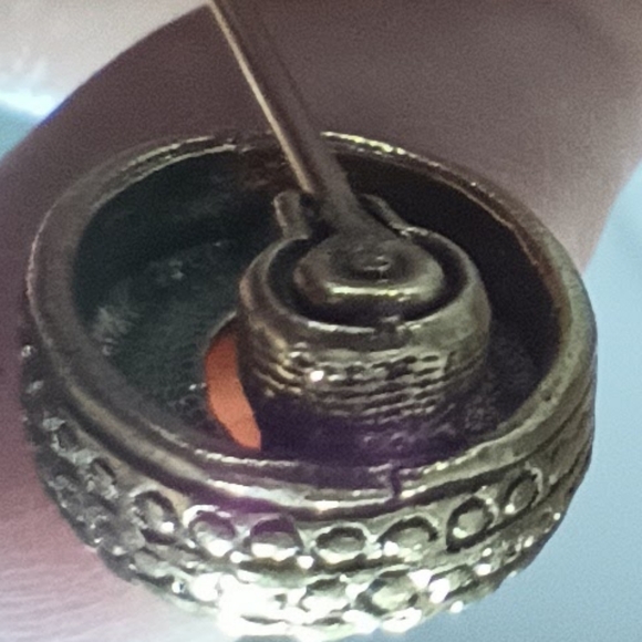 Vintage Gold Tone Cameo Stick Pin with Crystal Rhinestone - Picture 8 of 13